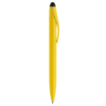 Penna touch in plastica con meccanismo a rotazione e inchiostro blu color giallo quinta vista