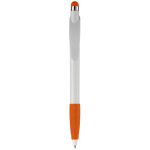 Penna touch in plastica con impugnatura colorata e inchiostro blu color arancione seconda vista