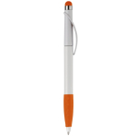 Penna touch in plastica con impugnatura colorata e inchiostro blu color arancione quinta vista