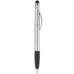 Penna touch in plastica con impugnatura colorata e inchiostro blu color argento quinta vista