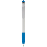 Penna touch in plastica con impugnatura colorata e inchiostro blu color azzurro seconda vista