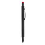 Penna in metallo con gommino touch colorato e inchiostro blu color rosso quinta vista