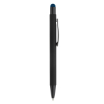 Penna in metallo con gommino touch colorato e inchiostro blu color blu scuro quinta vista