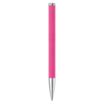Penna twist in alluminio con clip e punta in metallo e inchiostro blu color rosa quarta vista