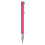 Penna twist in alluminio con clip e punta in metallo e inchiostro blu color rosa quinta vista