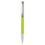 Penna twist in alluminio con clip e punta in metallo e inchiostro blu color lime seconda vista