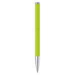 Penna twist in alluminio con clip e punta in metallo e inchiostro blu color lime quarta vista