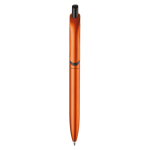 Penna a sfera in plastica metallizzata con clip solida e refill jumbo blu color arancione seconda vista