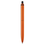Penna a sfera in plastica metallizzata con clip solida e refill jumbo blu color arancione quarta vista