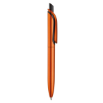 Penna a sfera in plastica metallizzata con clip solida e refill jumbo blu color arancione quinta vista