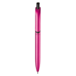 Penna a sfera in plastica metallizzata con clip solida e refill jumbo blu color rosa seconda vista