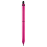 Penna a sfera in plastica metallizzata con clip solida e refill jumbo blu color rosa quarta vista