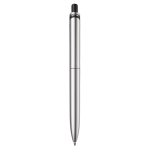 Penna a sfera in plastica metallizzata con clip solida e refill jumbo blu color argento quarta vista
