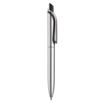 Penna a sfera in plastica metallizzata con clip solida e refill jumbo blu color argento quinta vista
