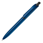 Penna a sfera in plastica metallizzata con clip solida e refill jumbo blu color blu scuro