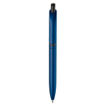 Penna a sfera in plastica metallizzata con clip solida e refill jumbo blu color blu scuro seconda vista