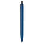 Penna a sfera in plastica metallizzata con clip solida e refill jumbo blu color blu scuro quarta vista