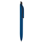 Penna a sfera in plastica metallizzata con clip solida e refill jumbo blu color blu scuro quinta vista