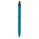 Penna a sfera in plastica metallizzata con clip solida e refill jumbo blu color azzurro seconda vista