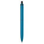 Penna a sfera in plastica metallizzata con clip solida e refill jumbo blu color azzurro quarta vista