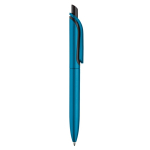 Penna a sfera in plastica metallizzata con clip solida e refill jumbo blu color azzurro quinta vista