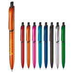 Penna a sfera in plastica metallizzata con clip solida e refill jumbo blu