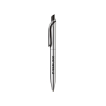 Penna a sfera in plastica metallizzata con clip solida e refill jumbo blu vista area di stampa
