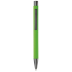 Penna in alluminio con finitura soft-touch e inchiostro blu color lime seconda vista