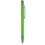 Penna in alluminio con finitura soft-touch e inchiostro blu color lime quinta vista