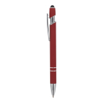 Penna touch in alluminio con logo e inchiostro blu color bordò
