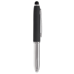 Penna touch cromata con cappuccio, luce a LED e inchiostro blu color nero quinta vista