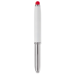 Penna touch cromata con cappuccio, luce a LED e inchiostro blu color rosso quarta vista
