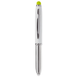 Penna touch cromata con cappuccio, luce a LED e inchiostro blu color verde chiaro  seconda vista