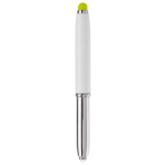 Penna touch cromata con cappuccio, luce a LED e inchiostro blu color verde chiaro  quarta vista