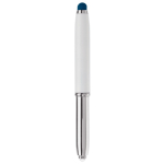 Penna touch cromata con cappuccio, luce a LED e inchiostro blu color blu scuro quarta vista