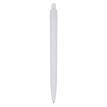 Penna a sfera in plastica per marcatura aziendale con inchiostro blu color bianco quarta vista
