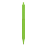Penna a scatto in plastica bianca con clip colorata e inchiostro blu color lime seconda vista