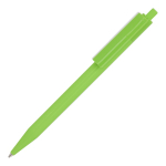 Penna a scatto in plastica bianca con clip colorata e inchiostro blu color lime terza vista