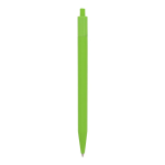 Penna a scatto in plastica bianca con clip colorata e inchiostro blu color lime quarta vista