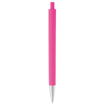 Penna a sfera di plastica ABS con punta metallizzata e inchiostro blu color rosa quarta vista