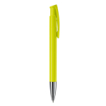 Penna a pulsante in plastica con inchiostro blu e prodotta in Germania color lime quinta vista