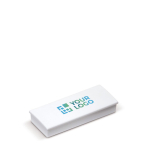 Classica calamita rotonda in plastica da personalizzare vista area di stampa