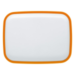 Lunch box bicolore con logo in plastica rigida resistente da 1.000ml color arancione seconda vista