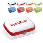 Lunch box bicolore con logo in plastica rigida resistente da 1.000ml