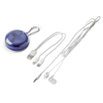 Auricolari in custodia con moschettone che include cavetto di ricarica quinta vista