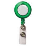 Porta badge pubblicitario allungabile 900cm clip in metallo Extend color verde trasparente