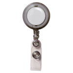 Porta badge pubblicitario allungabile 900cm clip in metallo Extend color grigio trasparente