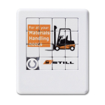 Puzzle promozionale con logo 15 blocchetti in plastica Enigma color bianco quarta vista