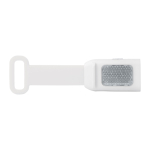 Torcia con luce LED e cinturino pieghevole in silicone per agganciarla color bianco terza vista