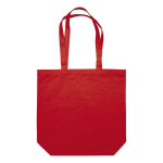 Shopper di vari colori con manici lunghi in cotone canvas 250 g/m² color rosso seconda vista